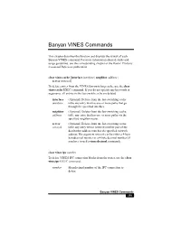 Banyan VINES Commands