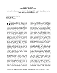 Interview with Giovanni Arrighi