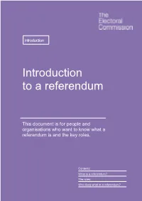 Introduction to a Referendum