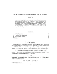 Notes on Formal Neighborhoods and Jet Bundles