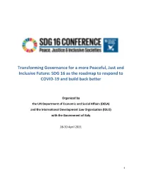 SDG 16 Conference Report