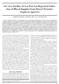 Use of a Cardiac Access Port for Repeated Collection of Blood