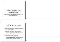 Wordpress Slides Handout