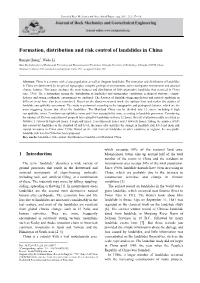 Formation, Distribution and Risk Control of Landslides in China