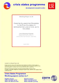 From the Alliance for Progress to the Plan Colombia: a Retrospective Look at U.S