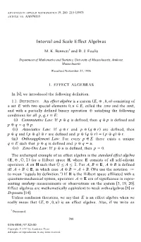 Interval and Scale Effect Algebras