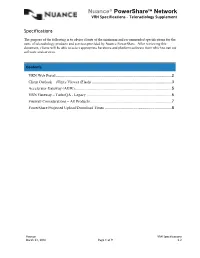 Nuance Powershare™ Network Specifications