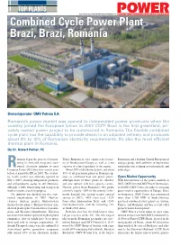 09/01/13 Power Magazine Combined Cycle Power Plant Brazi, Brazi