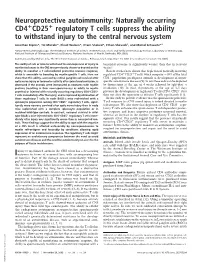Neuroprotective Autoimmunity: Naturally Occurring CD4 CD25