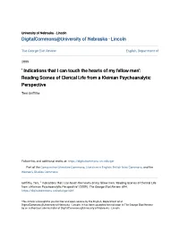 Reading Scenes of Clerical Life from a Kleinian Psychoanalytic Perspective