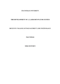 Cranfield University the Development of a Laser
