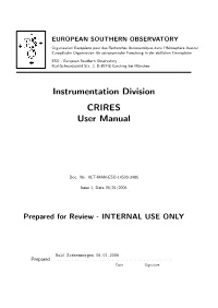 CRIRES User Manual