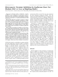 Heteromeric Nicotinic Inhibition by Isoflurane Does Not Mediate MAC