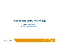 Introducing JDBC for SPARQL