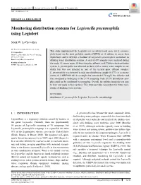 Monitoring Distribution Systems for Legionella Pneumophila Using Legiolert
