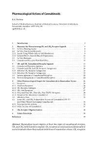 Pharmacological Actions of Cannabinoids