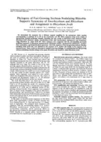 Phylogeny of Fast-Growing Soybean-Nodulating Rhizobia Supports Synonymy of Sinovhizobium and Rhizobium and Assignment to Rhizobium Fredii