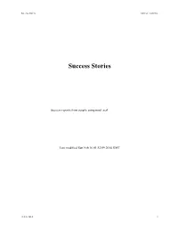 Success Stories Table of Contents