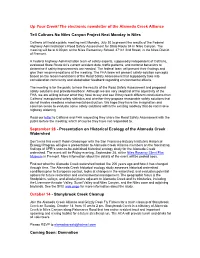 The Electronic Newsletter of the Alameda Creek Alliance Tell