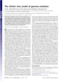 The Infinite Sites Model of Genome Evolution