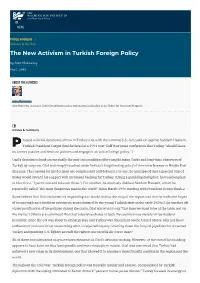 The New Activism in Turkish Foreign Policy | the Washington Institute