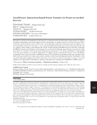 Touchpower: Interaction-Based Power Transfer for Power-As-Needed Devices