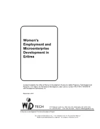 Women's Employment and Microenterprise Development in Eritrea
