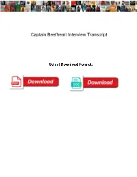 Captain Beefheart Interview Transcript