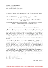 Fokas's Unified Transform Method for Linear Systems