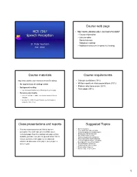 HCS 7367 Speech Perception
