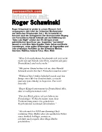 Interview Mit: Roger Schawinski