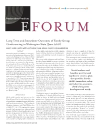 Long Term and Immediate Outcomes of Family Group Conferencing in Washington State (June 2001)