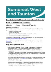 Newsletter to SWT Councillors and Parish