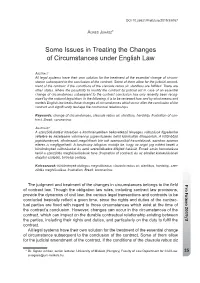 Some Issues in Treating the Changes of Circumstances Under English Law