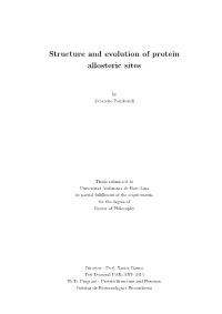 Structure and Evolution of Protein Allosteric Sites