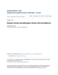 Dramatic Structure and Philosophy in Brutus, Alzire and Mahomet
