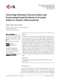 Extracting Vibration Characteristics and Performing Sound Synthesis of Acoustic Guitar to Analyze Inharmonicity