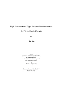 High Performance N-Type Polymer Semiconductors for Printed Logic