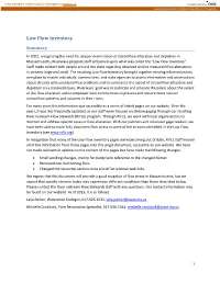 Low Flow Inventory