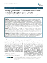 Mating System Shifts and Transposable Element Evolution in the Plant