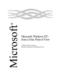 Microsoft Windows NT from a UNIX Point of View 1