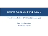 Source Code Auditing: Day 2