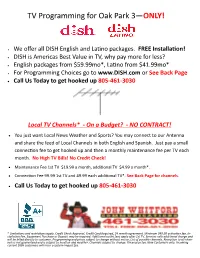 TV Programming for Oak Park 3—ONLY!
