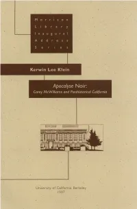University of California, Berkeley. 1 997 Morrison Library Inaugural Address Series No