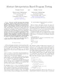 Abstract Interpretation Based Program Testing