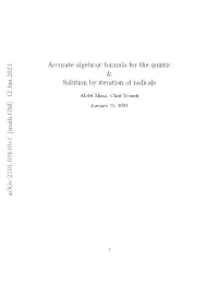 Arxiv:2101.05610V1 [Math.GM] 12 Jan 2021 Accurate Algebraic Formula