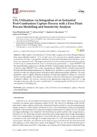 CO2 Utilization Via Integration of an Industrial Post-Combustion Capture Process with a Urea Plant: Process Modelling and Sensitivity Analysis