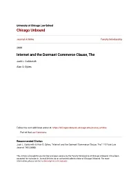 Internet and the Dormant Commerce Clause, The