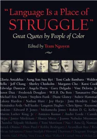 "Language Is a Place of Struggle" : Great Quotes by People of Color