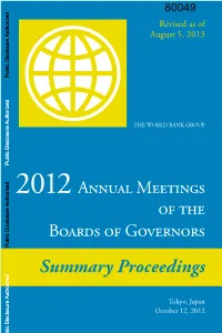 Revised As of August 5, 2013 Public Disclosure Authorized